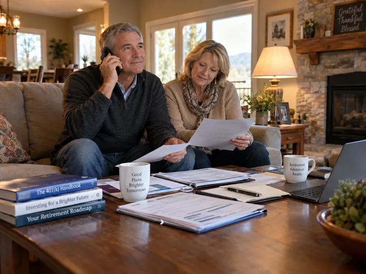 Couple calling about retirement financial planning