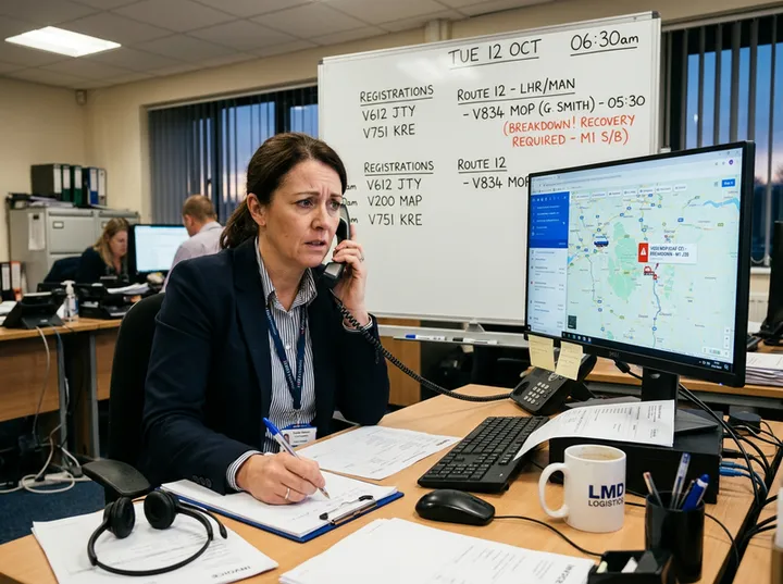 Fleet manager calling for commercial vehicle recovery