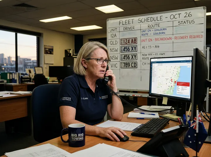 Fleet manager calling for commercial vehicle recovery