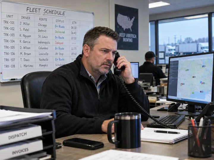 Fleet manager calling for commercial vehicle recovery
