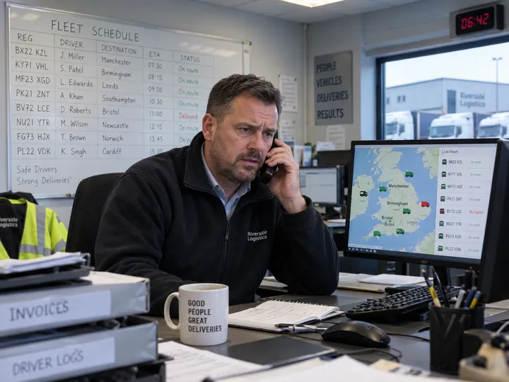 Fleet manager calling for commercial vehicle recovery