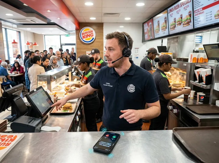 Franchise manager too busy during lunch rush to answer phone calls