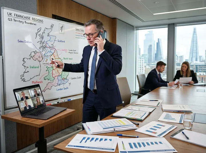 Franchise director managing multiple locations while AI answers calls