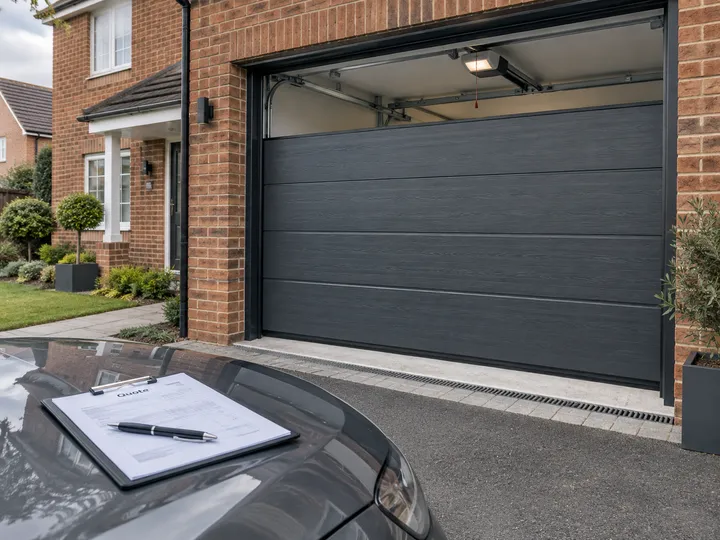 AI receptionist capturing new garage door installation quote details