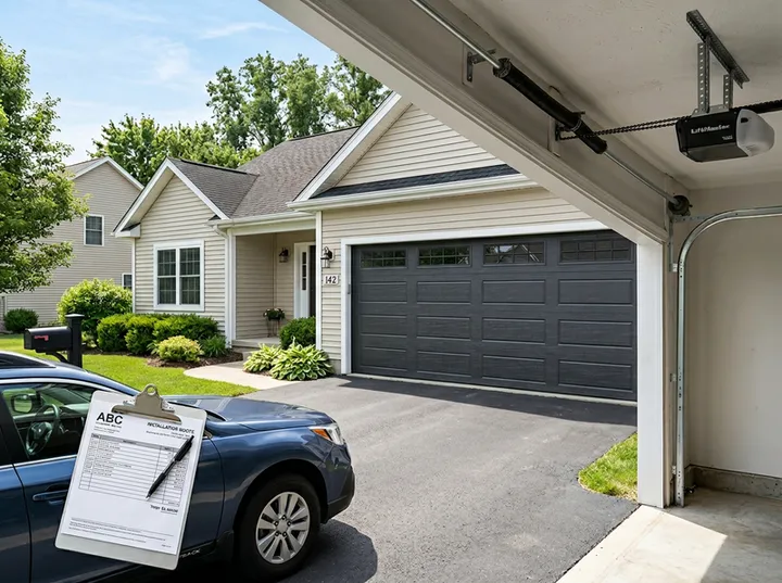 AI receptionist capturing new garage door installation quote details