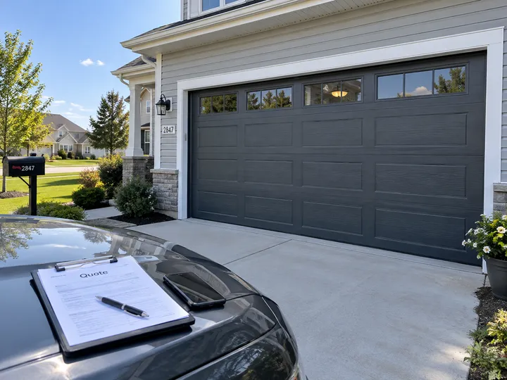 AI receptionist capturing new garage door installation quote details