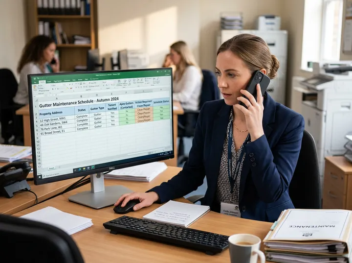 Letting agent calling to arrange gutter maintenance for rental portfolio