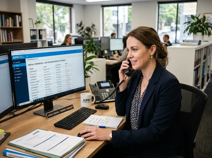 Strata manager calling to arrange gutter maintenance for unit complex