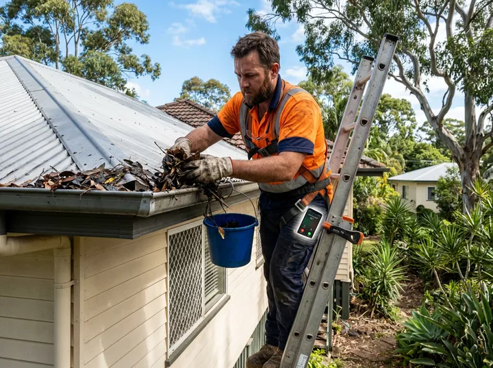 Gutter cleaner unable to answer phone while working up a ladder