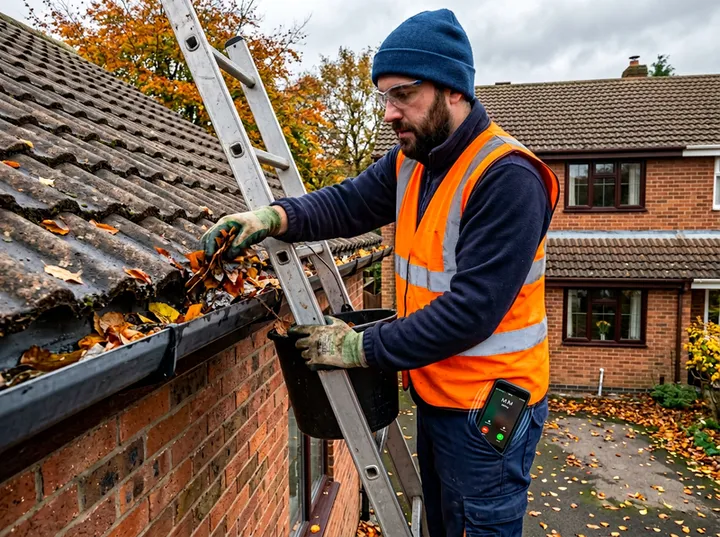 Gutter cleaner unable to answer phone while working up a ladder