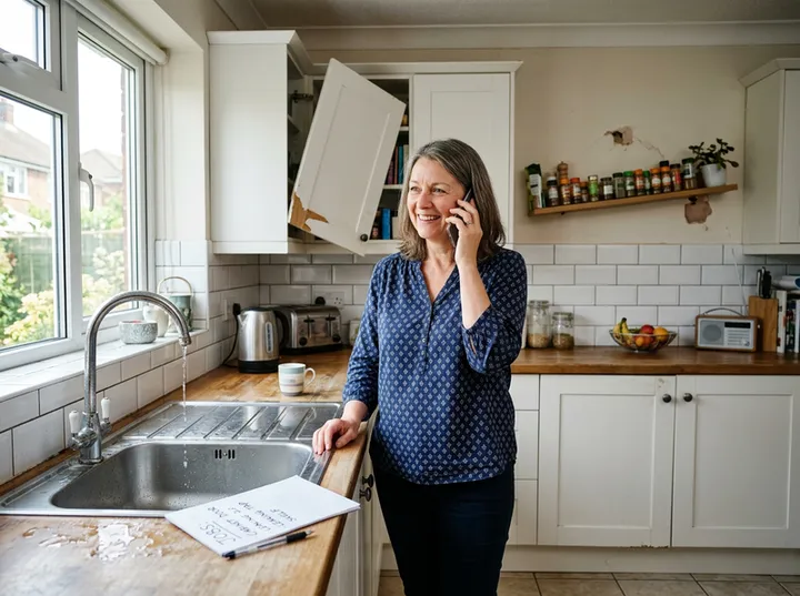 Homeowner calling with a list of handyman jobs