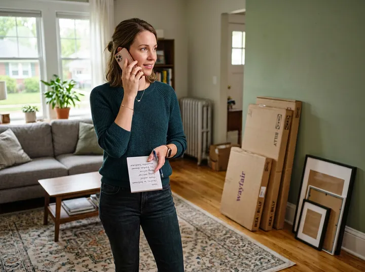 Homeowner calling with a list of handyman jobs