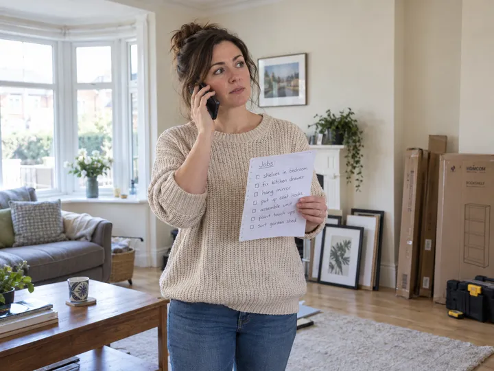 Homeowner calling with a list of handyman jobs