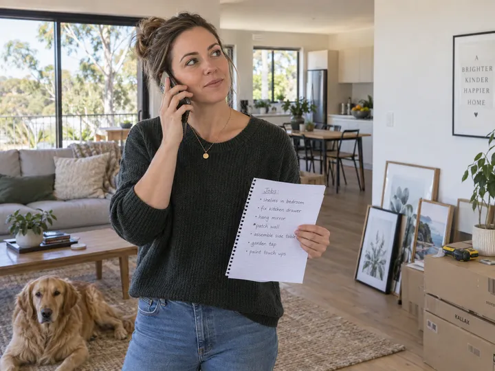 Homeowner calling with a list of handyman jobs