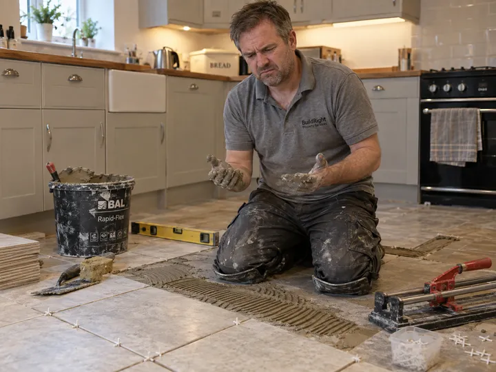 Handyman unable to answer phone while working on a property maintenance job