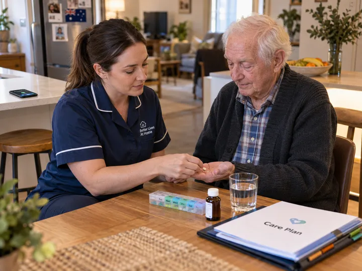 Support worker unable to answer phone while assisting a client with medication