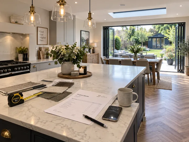 AI receptionist capturing renovation quote details from a homeowner