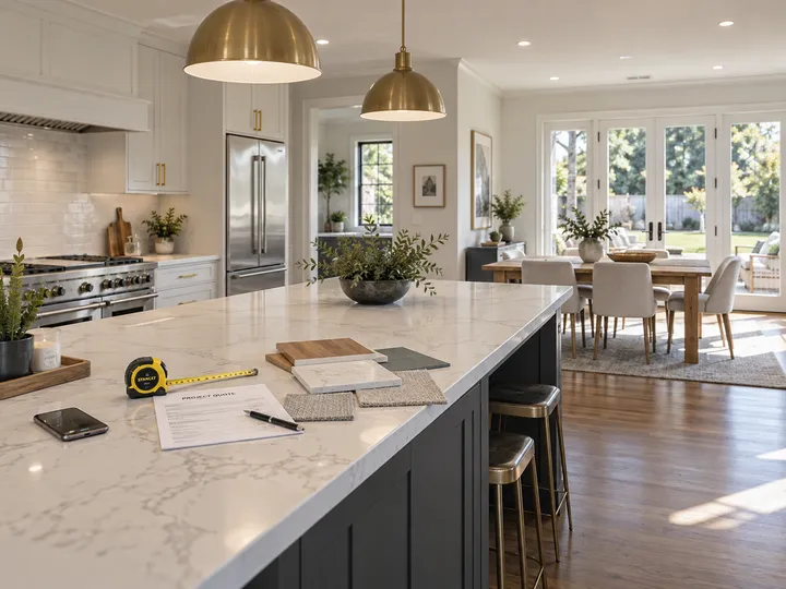 AI receptionist capturing remodel quote details from a homeowner