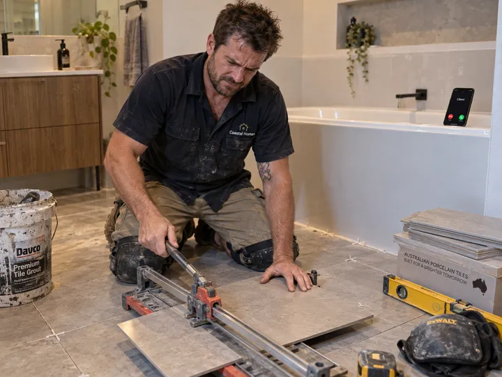 Home services professional unable to answer phone during an installation