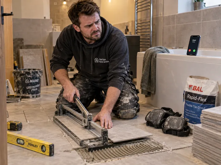 Home services professional unable to answer phone during an installation
