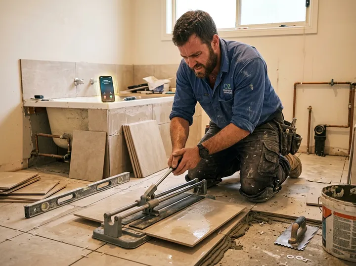 Home services professional unable to answer phone during an installation