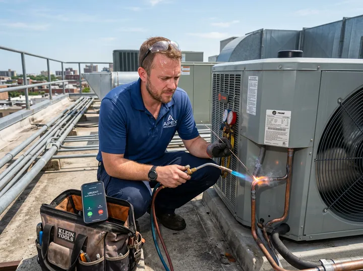 Heat pump installer unable to answer phone while fitting a unit