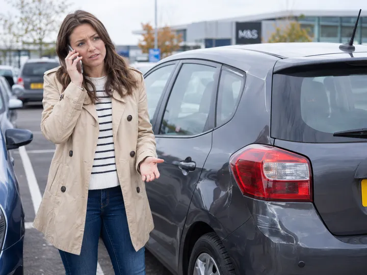 Policyholder calling to report an insurance claim after a car accident