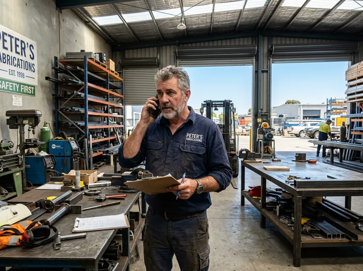 Business owner calling to enquire about commercial insurance cover