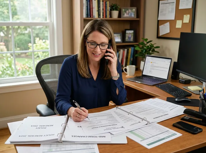 Policyholder calling to make a policy endorsement on her insurance