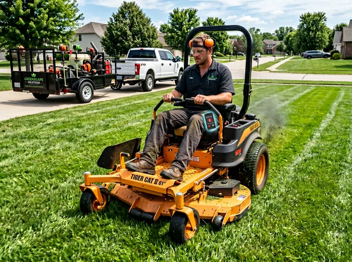 Landscaper unable to answer phone while operating lawn mower