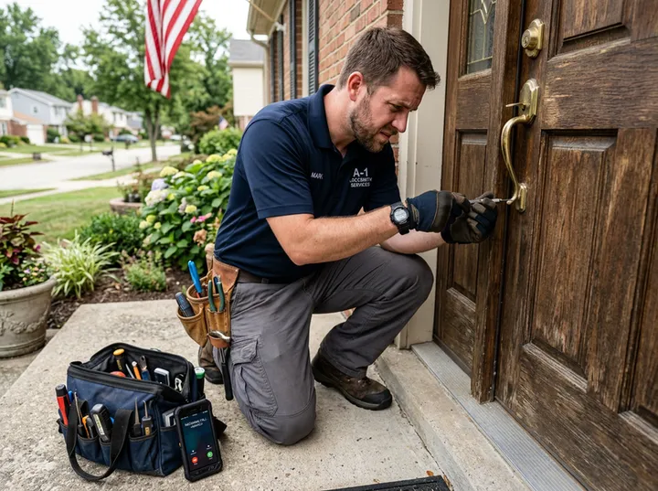 Locksmith unable to answer phone while working on a lock