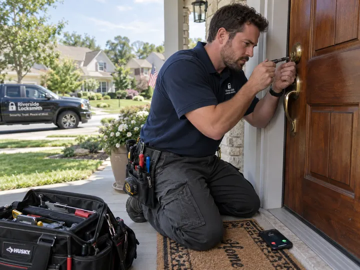Locksmith unable to answer phone while working on a lock