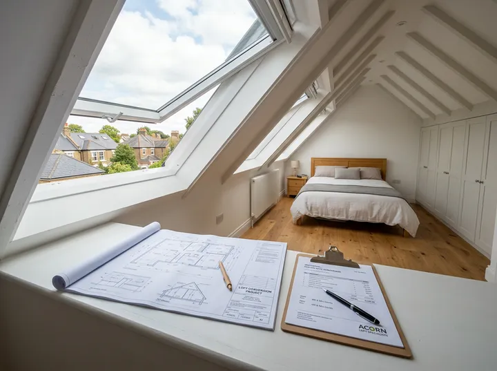 AI receptionist capturing details for a loft conversion project enquiry