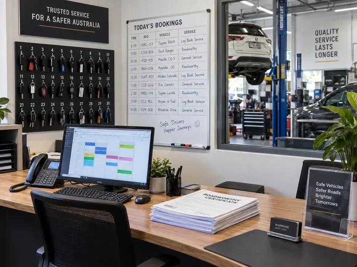 AI receptionist capturing roadworthy and service booking details for mechanic