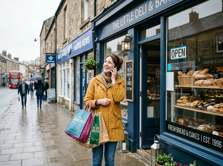 New customer call being handled by AI answering service while owner is busy