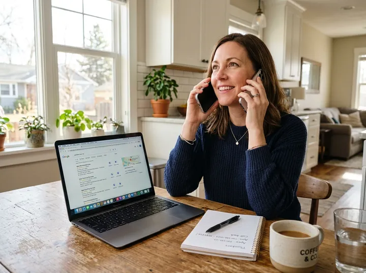 New customer call being handled by AI answering service while owner is busy