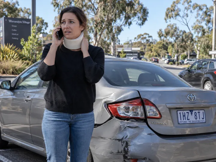 Person calling about a personal injury claim after a car accident