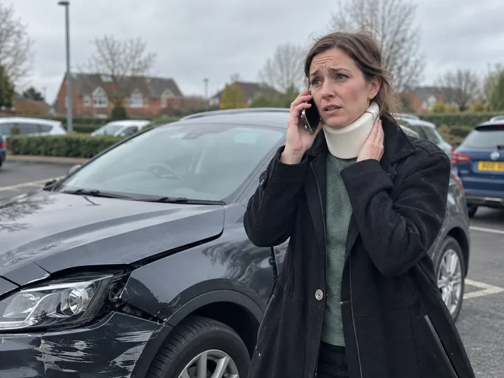 Person calling about a personal injury claim after a car accident