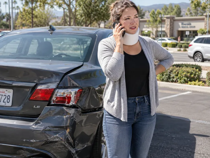 Person calling about a personal injury claim after a car accident