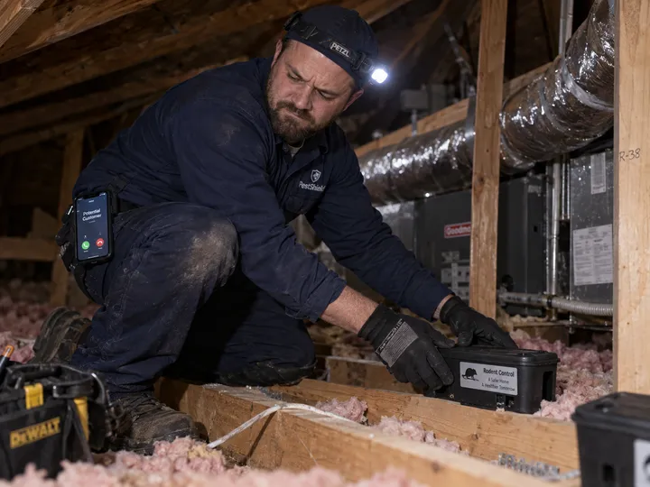 Exterminator unable to answer phone while treating for termites in a crawl space