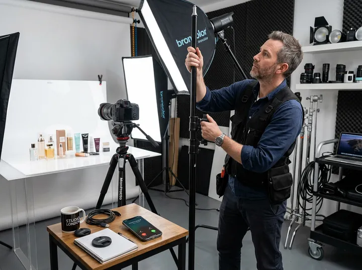 Marketing manager calling about commercial product photography