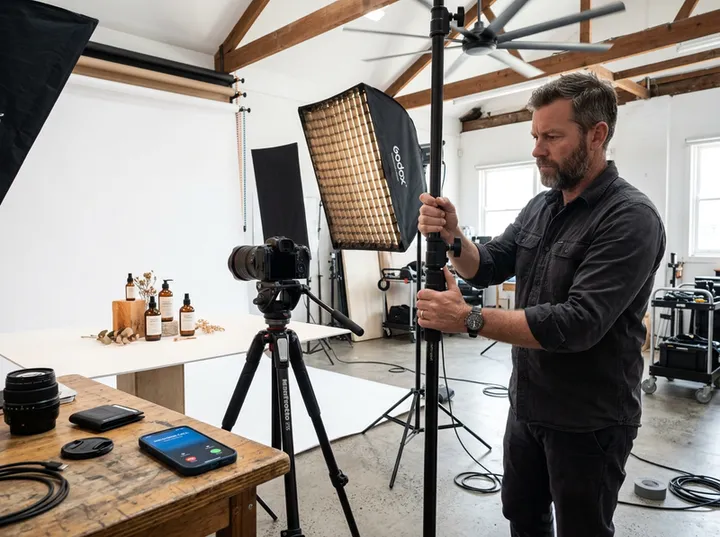 Marketing manager calling about commercial product photography