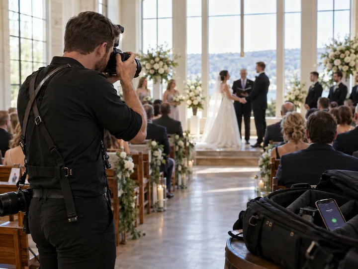 Wedding photographer unable to answer phone during ceremony