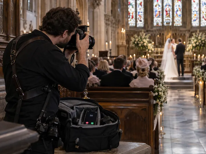 Wedding photographer unable to answer phone during ceremony