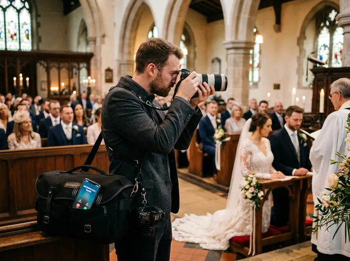 Wedding photographer unable to answer phone during ceremony