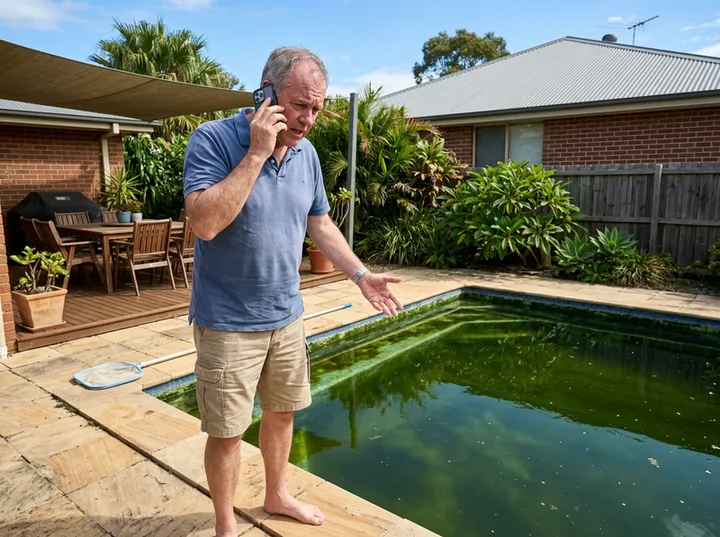 Homeowner calling about pool fencing compliance inspection