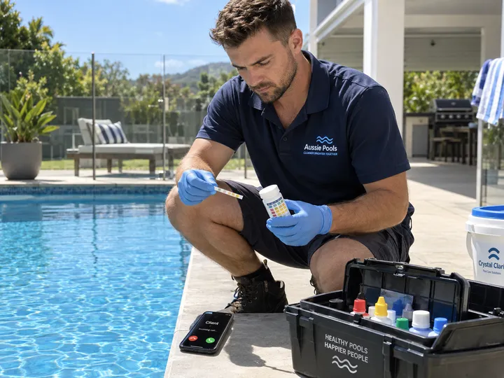Pool technician unable to answer phone while servicing salt chlorinator