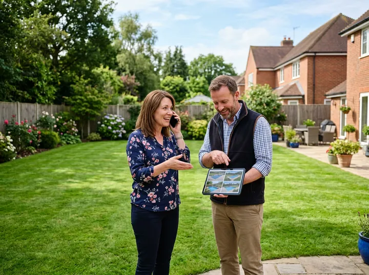 Pool technician busy with spring opening while AI handles incoming calls