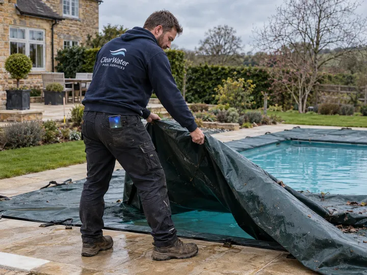 Customer calling about pool liner damage from winter freezing