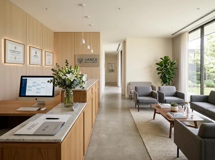 AI receptionist handling new private patient registration enquiry